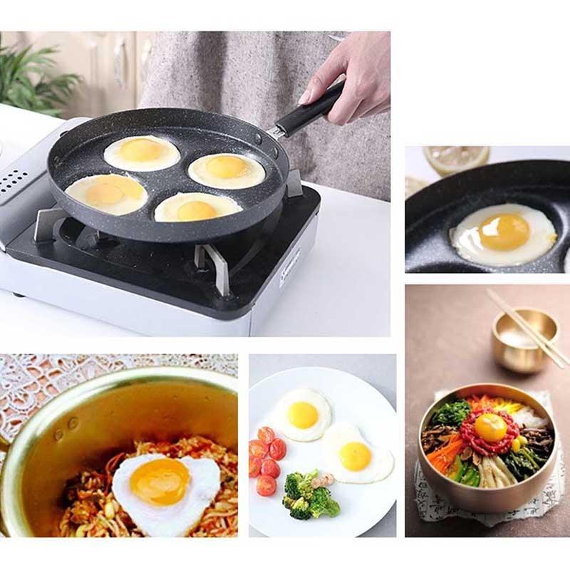 4 Hole Frying Pot Thick Pan - Non-stick Egg Pancake Steak Pan -No Oil-smoke Breakfast Grill Pan (AK1)