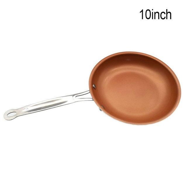 Non-stick Copper Frying Pan - Kitchen Skillet With Ceramic Coating And Induction Cooking Oven Dishwasher Safe (D61)(AK1)