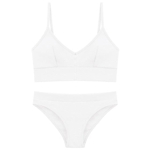 New Women Fashion Cotton Lingerie Wireless Bras Set - Push Up Bra - Comfortable Sexy Underwear (TSB4)(F27)