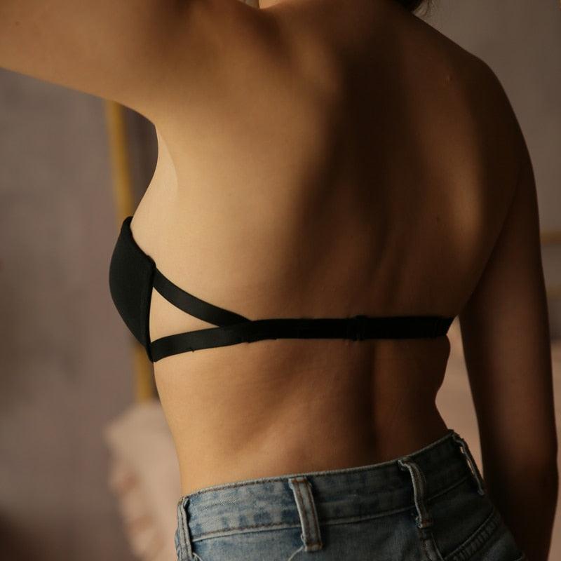 Sexy Strapless Women's Bra - Women Invisible Push Up Backless Brassiere - Seamless Underwear (D27)(TSB1)