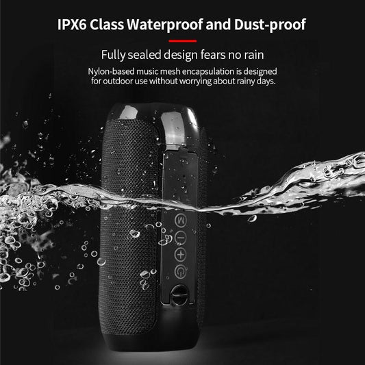 TG117 Bluetooth Speaker - Outdoor Waterproof Wireless Loudspeaker Support TF Card FM Radio Aux Input 3D Stereo Bluetooth Column (HA)