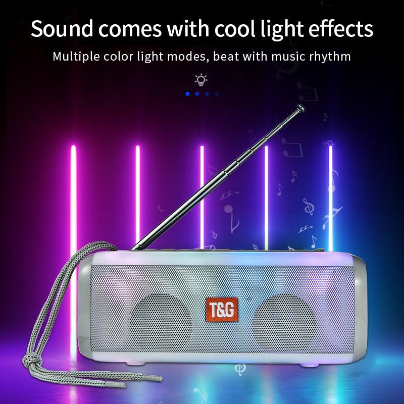 Trending TG144 Portable Bluetooth Speaker - Wireless Stereo Speaker - System Music Center with Cool LED FM - Subwoofer Loudspeaker (HA)(F57)