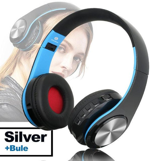 Bluetooth Headphone Wired Wireless Headphones Bluetooth Headset Foldable Stereo Gaming Earphones With Mic Support TF Card (AH2)(RS8)