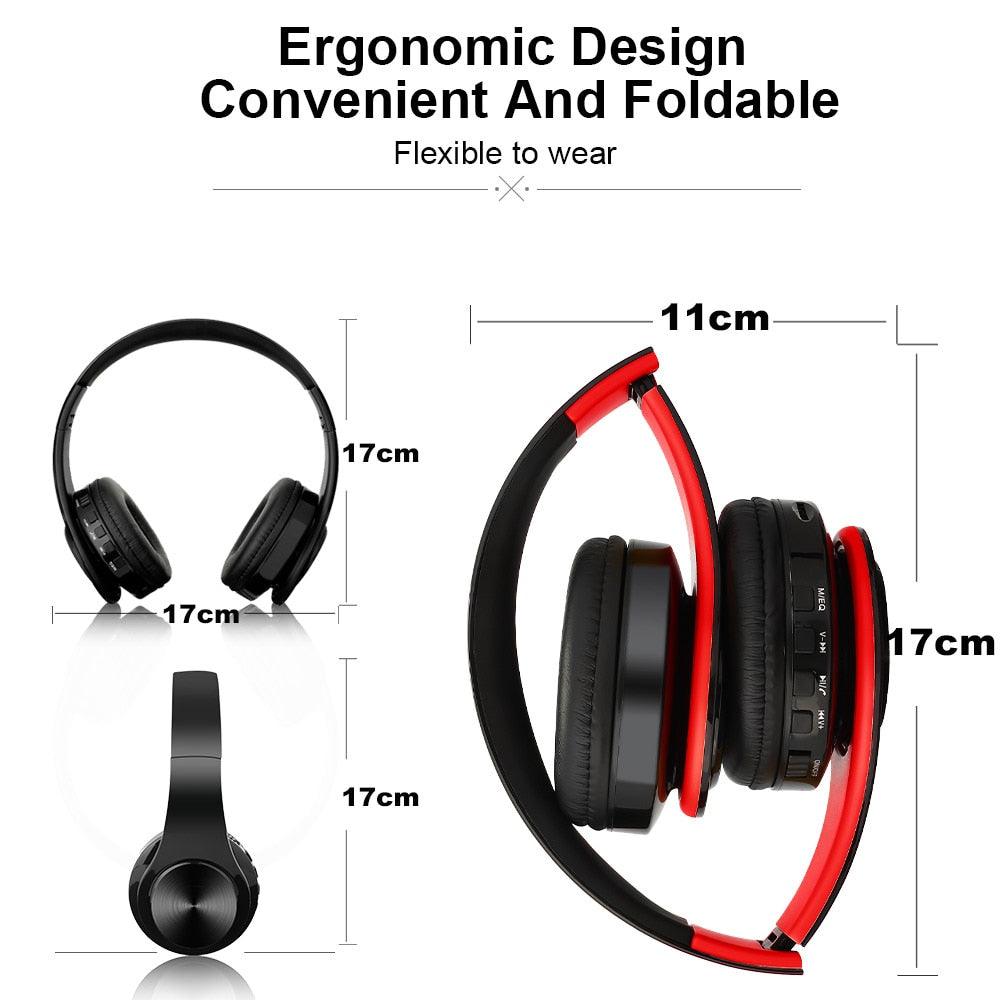 Bluetooth Headphone Wired Wireless Headphones Bluetooth Headset Foldable Stereo Gaming Earphones With Mic Support TF Card (AH2)(RS8)