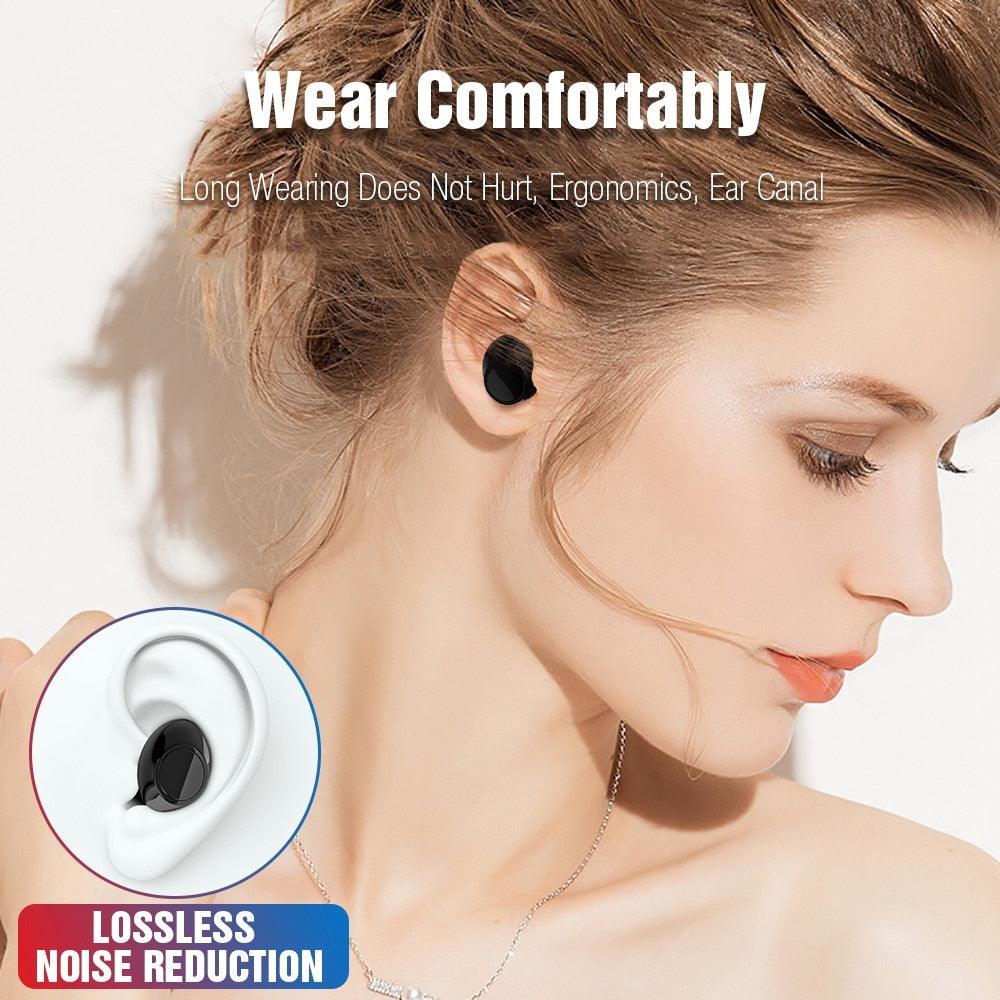 Bluetooth Headphones TWS Earbuds - Wireless Bluetooth Earphones Stereo Headset Bluetooth Earphone With Mic and Charging Box (AH1)(RS8)(1U49)