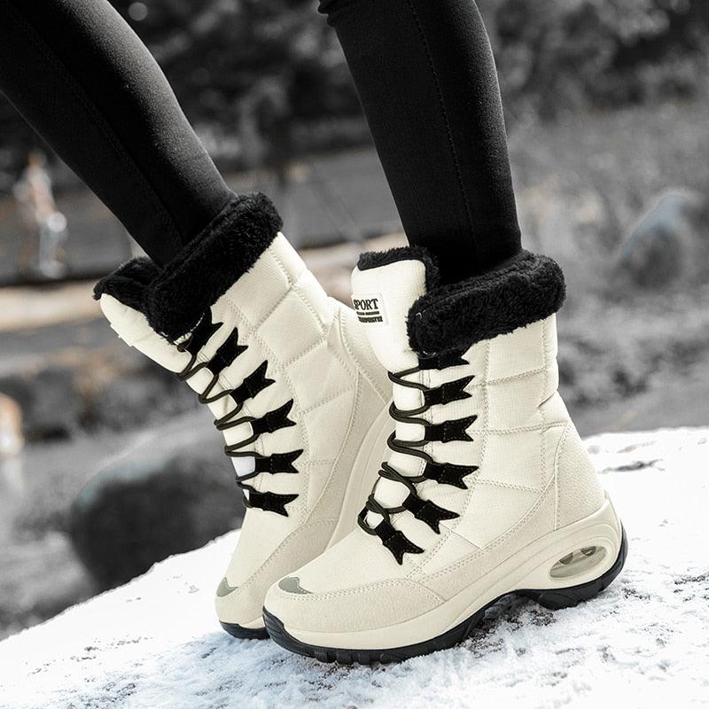 Nice Quality Waterproof Winter Women Boots - Warm Mid-Calf Snow Boots - Lace-up Comfortable (BB3)(BB5)(F38)(F107)