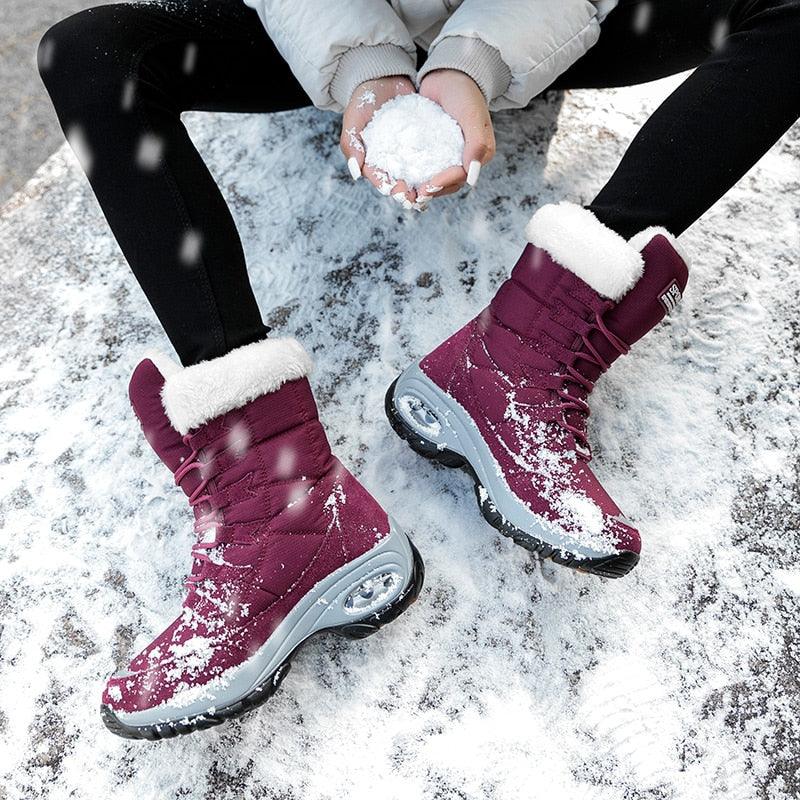 Nice Quality Waterproof Winter Women Boots - Warm Mid-Calf Snow Boots - Lace-up Comfortable (BB3)(BB5)(F38)(F107)