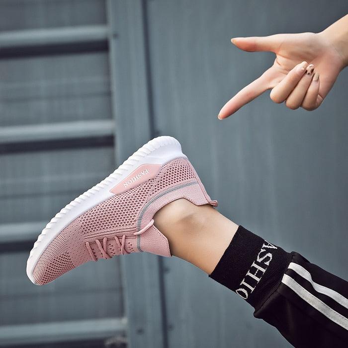 Fashion Women Sneakers - Flats Shoes - Spring Sock Sneakers - Summer Lace Up (BWS7)(CD)(F41)(F42)