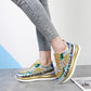 Great Breathable Mesh Gold Platform Sneakers - Autumn Knitting Flat Casual (BWS7)(CD)(WO4)