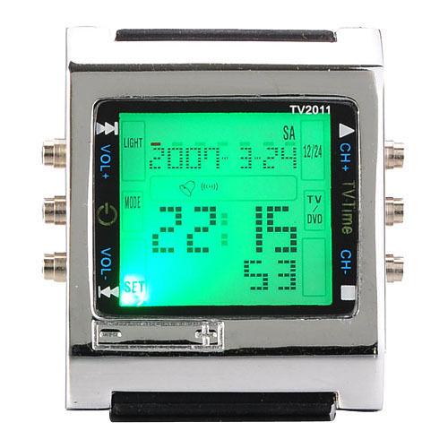 New Rectangle Remote Control Digital Sport Watch - Alarm Stainless Steel Wristwatch (1U84)