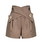Beautiful Casual Patchwork Women Shorts - High Waist Hit Color Loose Short Pants (TBL2)(F32)
