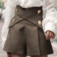 Beautiful Casual Patchwork Women Shorts - High Waist Hit Color Loose Short Pants (TBL2)(F32)