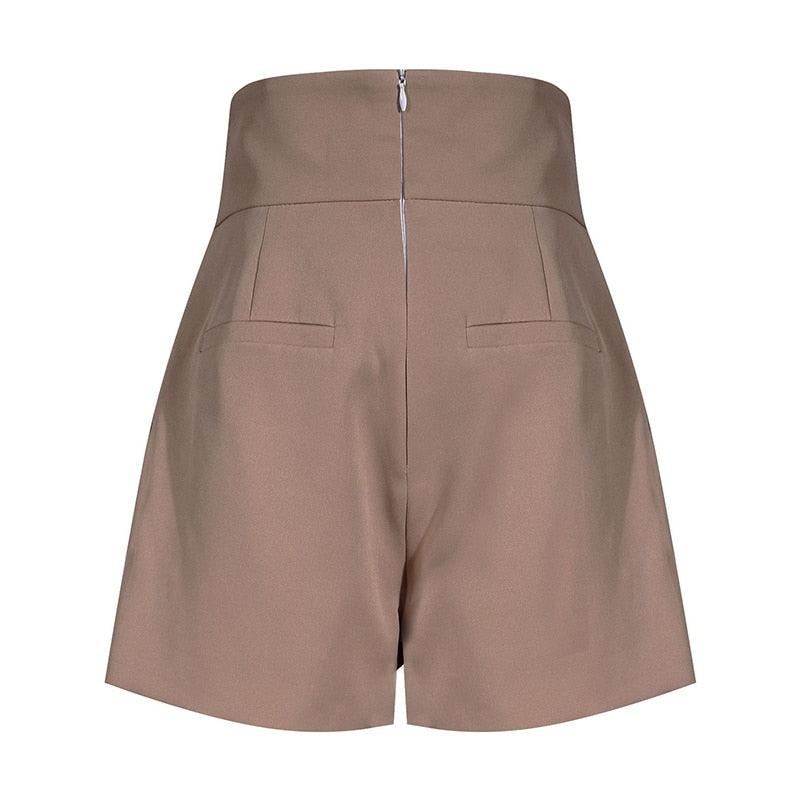 Amazing Elegant Patchwork Women Shorts - High Waist Hit Color Loose Short Pants - Female Clothes (TBL2)(BCD3)