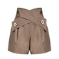 Amazing Elegant Patchwork Women Shorts - High Waist Hit Color Loose Short Pants - Female Clothes (TBL2)(BCD3)