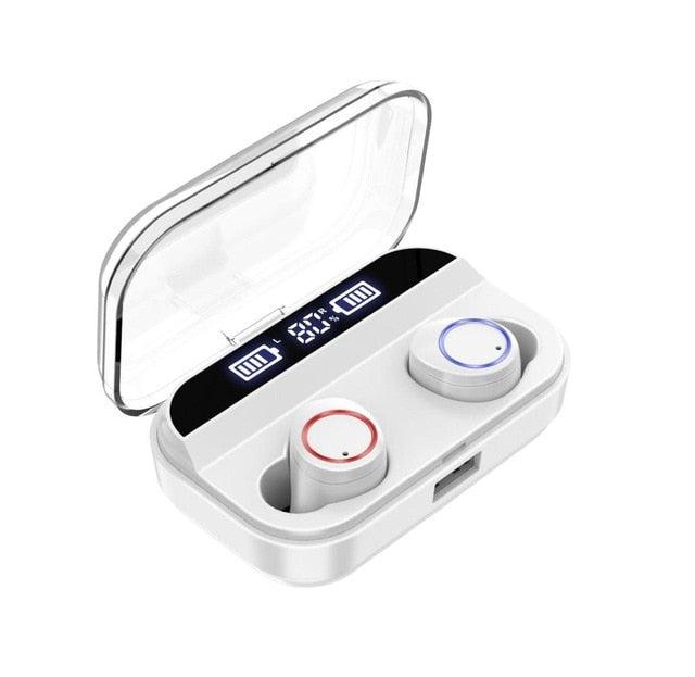 5.0 Bluetooth 9D Stereo Earphone Wireless Earphones IPX7 Waterproof Earphones 4000mAh LED Display Power Bank Touch Earbuds (AH1)((RS8)