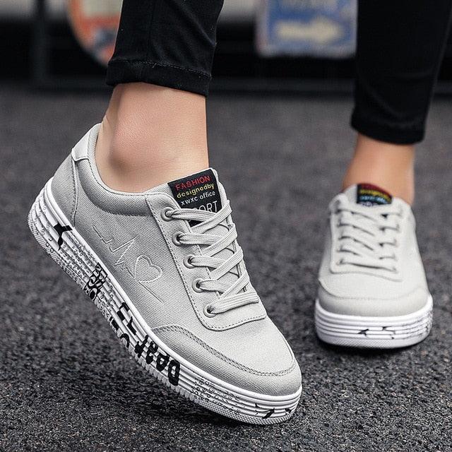 Trending Fashion Vulcanized Sneakers - Lace Up Casual Breathable Canvas Lover Shoes (BWS7)(MSC3)(CD)(MSC7)(MCM)
