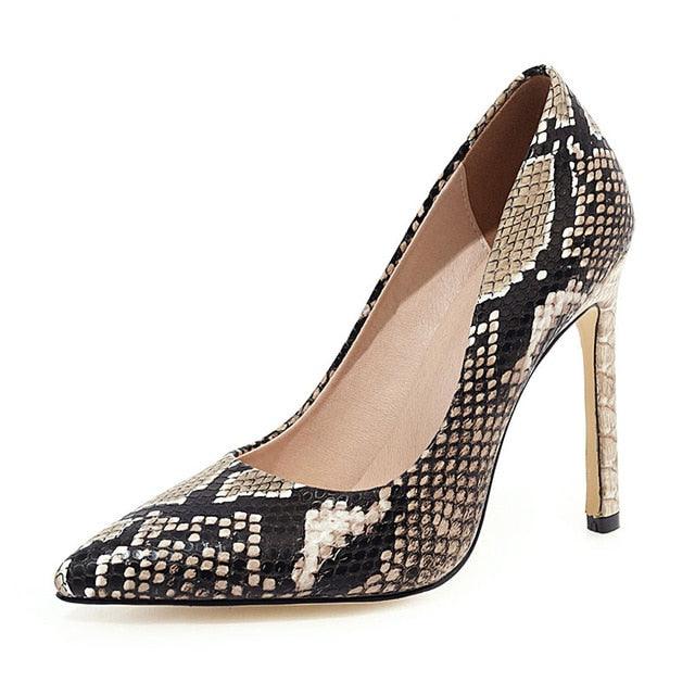 New Women Pumps - Sexy High Heel Shoes - Women's Snakeskin Party Fashion Footwear (SH1)(WO1)(CD)(F37)(F36)(F42)