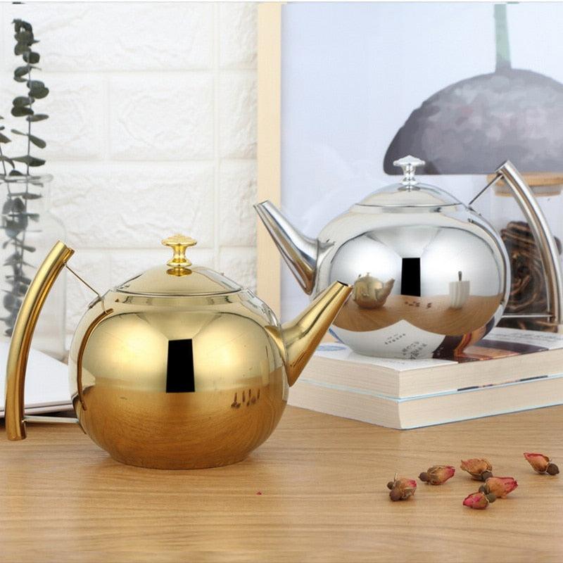 Thicker 304 Stainless Steel Water Kettle Hotel Tea Pot With Filter Hotel Coffee Pot Restaurant Induction Cooker Tea Kettle (3H1)
