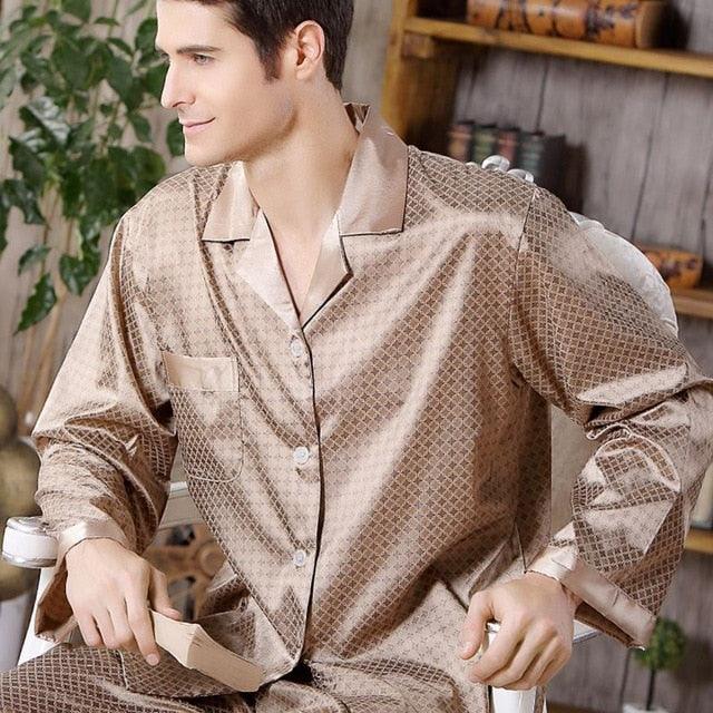 Spring Fall Men's Pajamas Sets - Sleepwear Leisure Home Clothing (TG7)(F9)