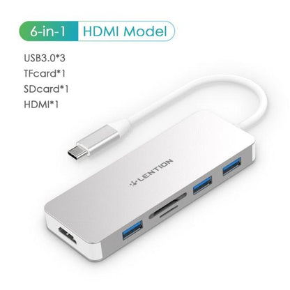 Thunderbolt 3 Dock USB Type C to HDMI HUB Adapter for MacBook Samsung Dex Galaxy S10/S9 USB-C Converter SD/TF Card Readers (CA2)(1U52)(F52)