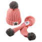 Great Winter Knit Hat Beanie Hairball Cap Scarf Set (3U87)