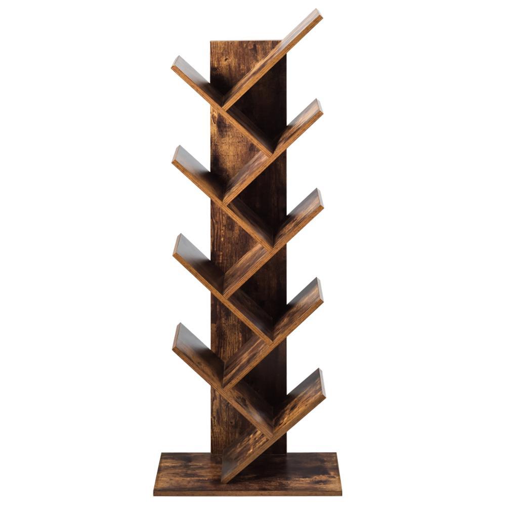 Tree Bookshelf 8-Tier Bookcase Free Standing Book Rack Display Stand (D67)(1FW1)(1U67)