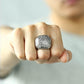 Stainless Steel Hip Hop Men's Ring - Rock Silver Color Tone Carved Cross Crown (2U83)