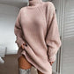 Nice Women's Turtleneck Sweater - Spring Autumn Long Sleeve Pullover Female Casual Loose Knitted Pullovers (TB8C)(F23)