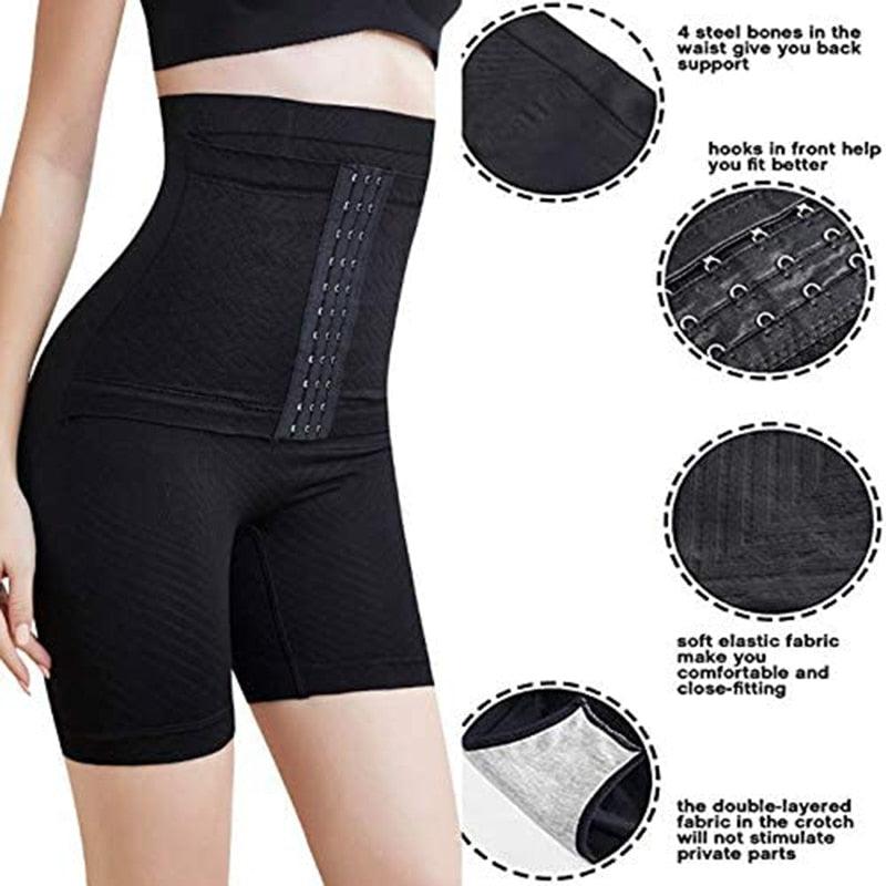 5XL Push Up Butt Lifter Slim Body Shaper - Firm Tummy Control Panties with Hooks Shapewear - High Waist Trainer (FHW1)