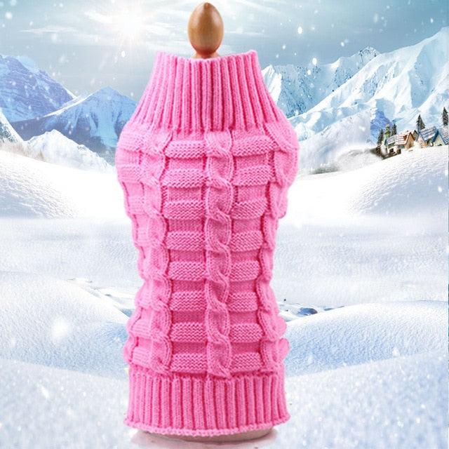 Twisted Rope Pure Color Small Dog Clothes - Winter French Bulldog Fleece Sweater Chihuahua Dachshund Jumpers (D69)(W4)