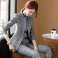 Nice Two Piece Women's Professional Suit - New Autumn, Winter Office Ladies Suit - Jacket Casual Plaid Suit (TB5)(F20)