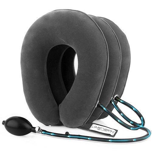 Great U Neck Pillow - Air Inflatable Pillow Cervical Brace Neck Shoulder Pain Relax Support - Massager Pillow Air Cushion (1U105)(6LT1)