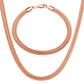 Great Jewelry Set - Gold Silver Color Bracelet Necklace Set - Curb Cuban Weaving Snake Chain (MJ4)