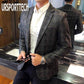 Vintage Plaid Blazer - British Stylish Male Blazer Suit Jacket - Business Casual One Button Blazer (T2M)