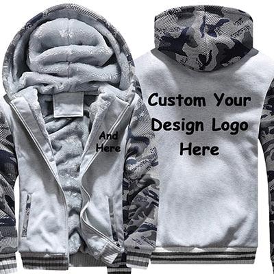 Great Men's Hoodies - Print Logo Design Hoodie Winter Fleece Thicken Coat - Jacket Sweatshirts (1U100)