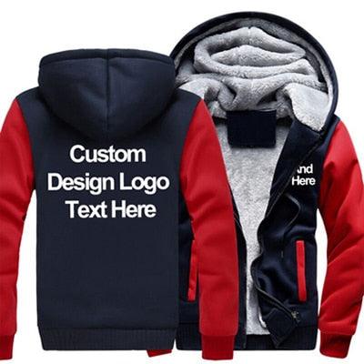 Great Men's Hoodies - Print Logo Design Hoodie Winter Fleece Thicken Coat - Jacket Sweatshirts (1U100)