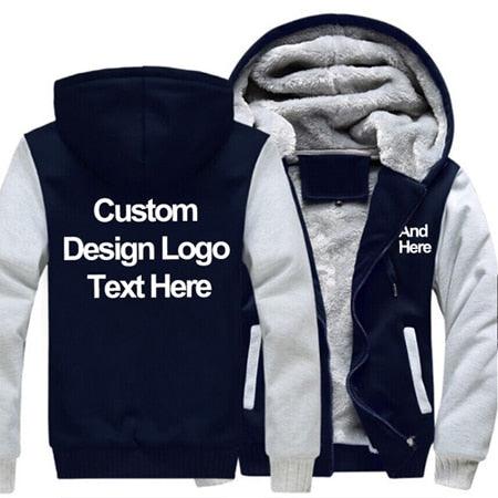 Great Men's Hoodies - Print Logo Design Hoodie Winter Fleece Thicken Coat - Jacket Sweatshirts (1U100)