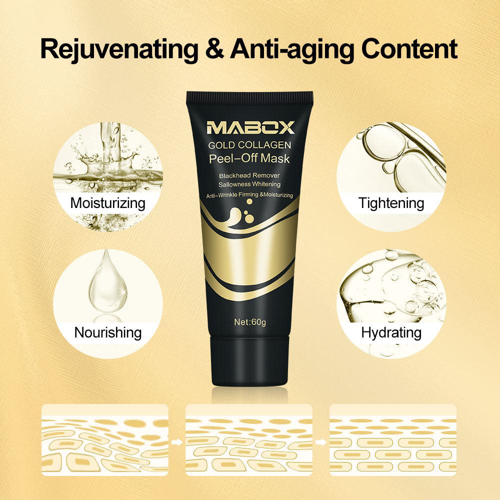 Gold Collagen Peel Off Mask 24K Gold Facial Mask Anti Aging Wrinkles Lifting Firming Whitening Tear Off Masks Skin Care (M1)(1U86)