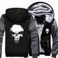 Men's Women Punisher Coat - Zipper Hoodie Fleece Thicken Jacket Sweatshirts (3U100)