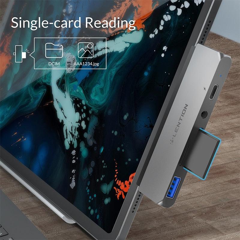 USB C Multi-Port Hub for New iPad Pro 11/12.9, with 4K HDMI, USB 3.0, SD/Micro SD Card Readers, Power Delivery and 3.5mm Aux (CA2)(1U52)