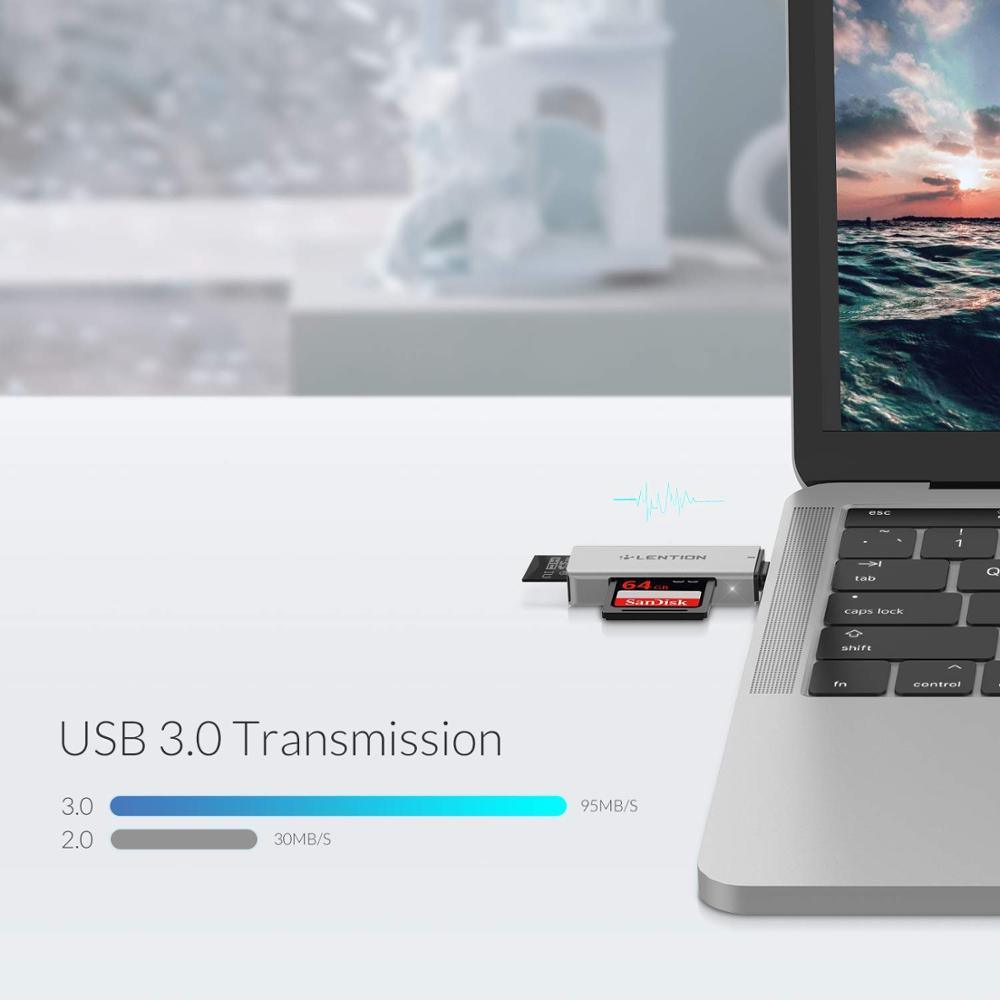 USB C to SD/Micro SD Card Reader, Type C Dual Memory Card Adapter for 2016-2019 MacBook Pro (Thunderbolt 3 Port) / MacBook Air (CA2)(1U52)
