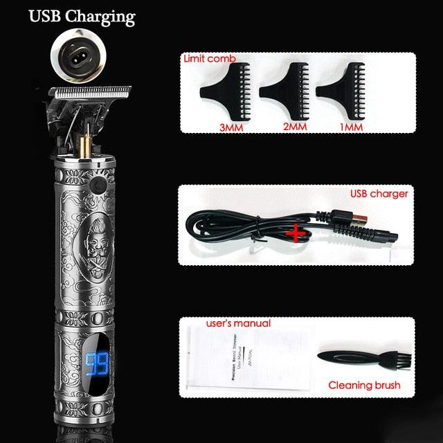 USB Rechargeable T9 Trimmer Barber Hair Clipper Washable Electric Trimmer Rechargeable Trimmer Mini Shaver (D45)(BD6)(1U45)