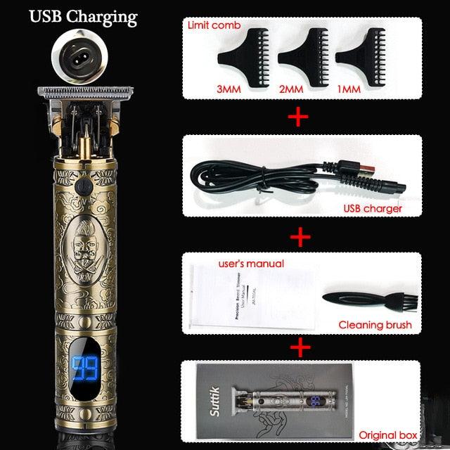 USB Rechargeable T9 Trimmer Barber Hair Clipper Washable Electric Trimmer Rechargeable Trimmer Mini Shaver (D45)(BD6)(1U45)