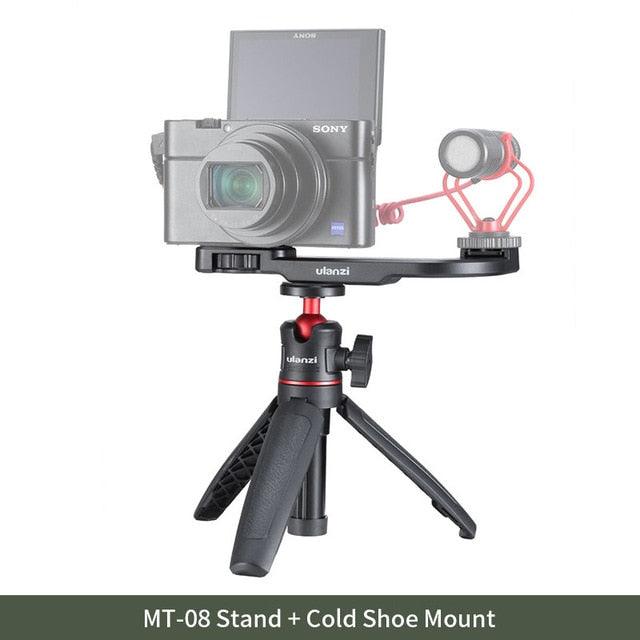 MT-08 DSLR SLR Phone Vlog tripod Cold Shoe Phone Mount Holder for Microphone LED Light Mini Tripod for Sony A6400 A6300 (MC7)(1U54)