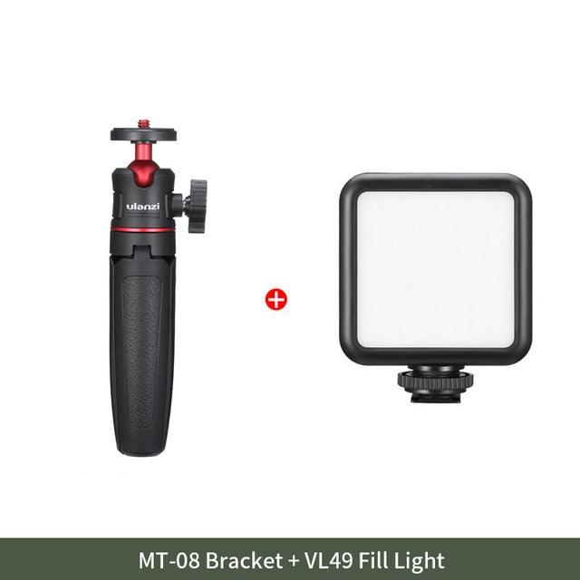 MT-08 DSLR SLR Phone Vlog tripod Cold Shoe Phone Mount Holder for Microphone LED Light Mini Tripod for Sony A6400 A6300 (MC7)(1U54)