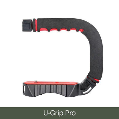U-Grip Pro Triple Shoe Mount Video Stabilizer Handle Video Grip Camera Phone Video Rig Kit for Nikon Canon iPhone X 8 7 (MC7)(1U54)(F54)