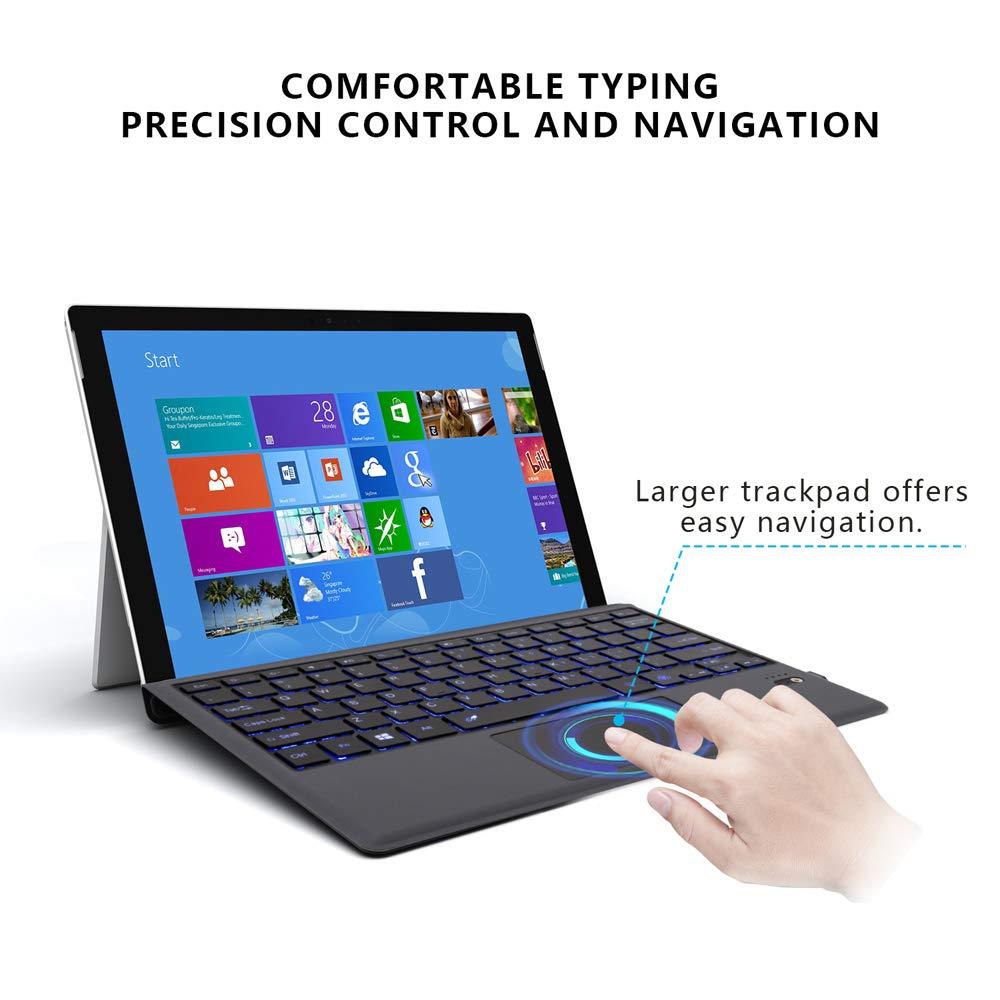 Ultra Slim Keyboard For Microsoft Surface - Go Bluetooth Keyboard W Trackpad 7-Color LED Backlit Portable for Surface Go 10 inch (D47)(TLC4)