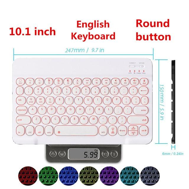 Ultra Slim Russian Spanish Bluetooth Keyboard For IOS Android Tablet Windows For iPad 7.9 9.7 air 10.5 Pro 11 Bluetooth Keyboard (TLC4)