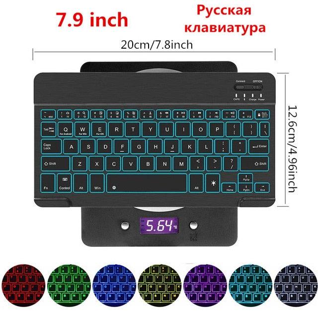 Ultra Thin 7 Colors LED Backlit Backlight Wireless English/Russian/Spanish/Arabic Bluetooth Keyboard For iPad mini 7.9 inch keyboard (D47)(TLC4)