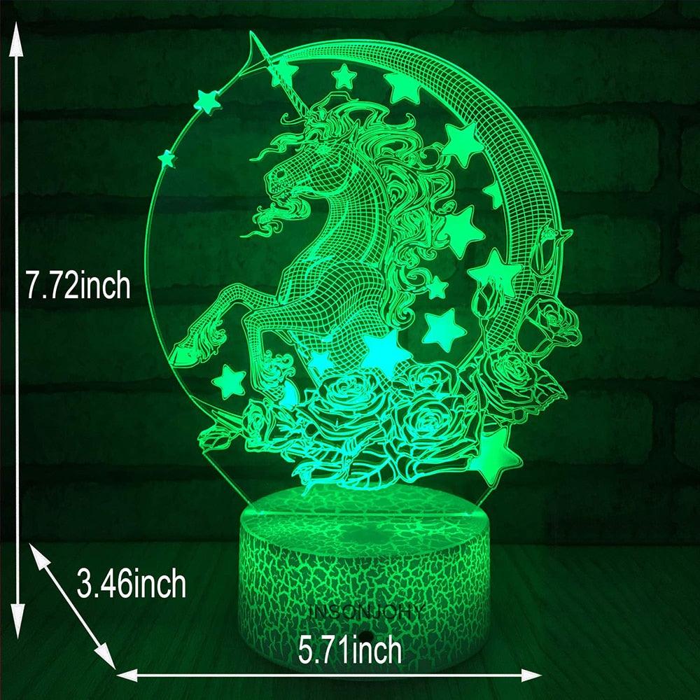 Unicorn Lamp - 3D Led Night Light Decor Lamp - Touch Light Child Lamp (LL4)1(1U58)